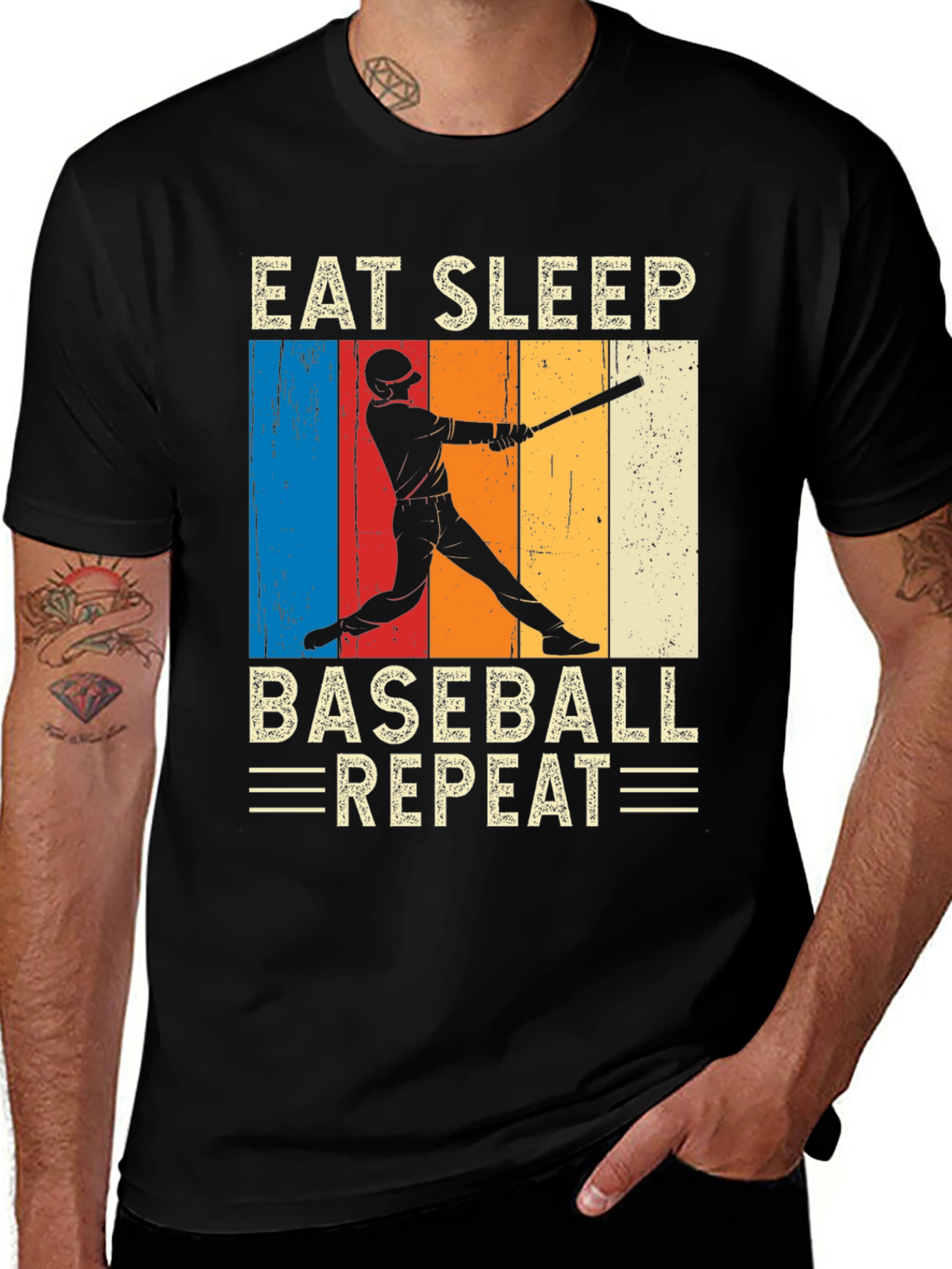 Variant 23 of Eat Sleep Baseball Repeat T-Shirt