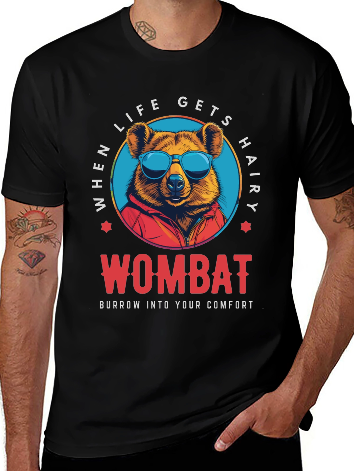 Variant 15 of Wombat Comfort T-Shirt - When Life Gets Hairy
