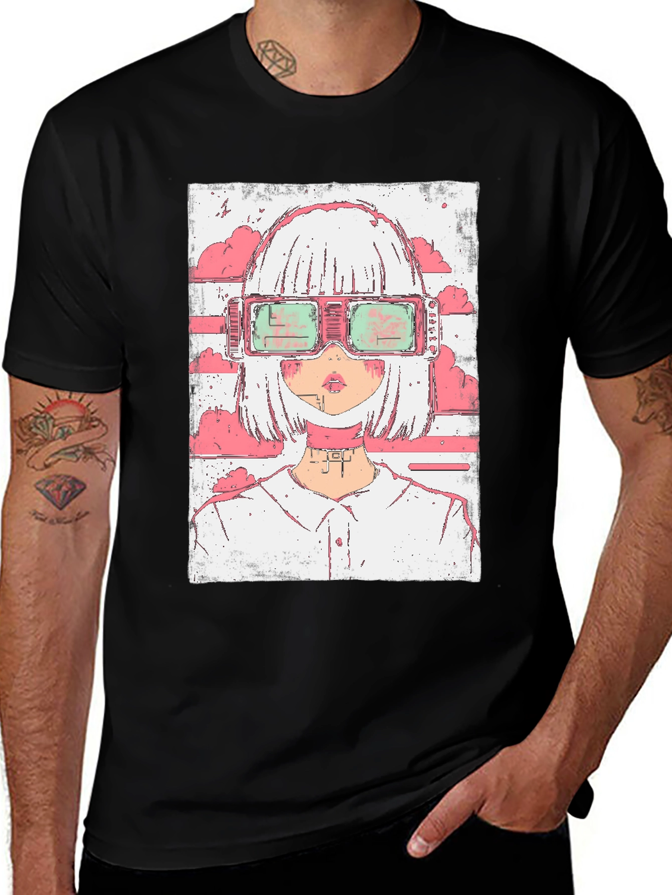 Variant 6 of Anime Girl Cyberpunk Style Graphic T-Shirt