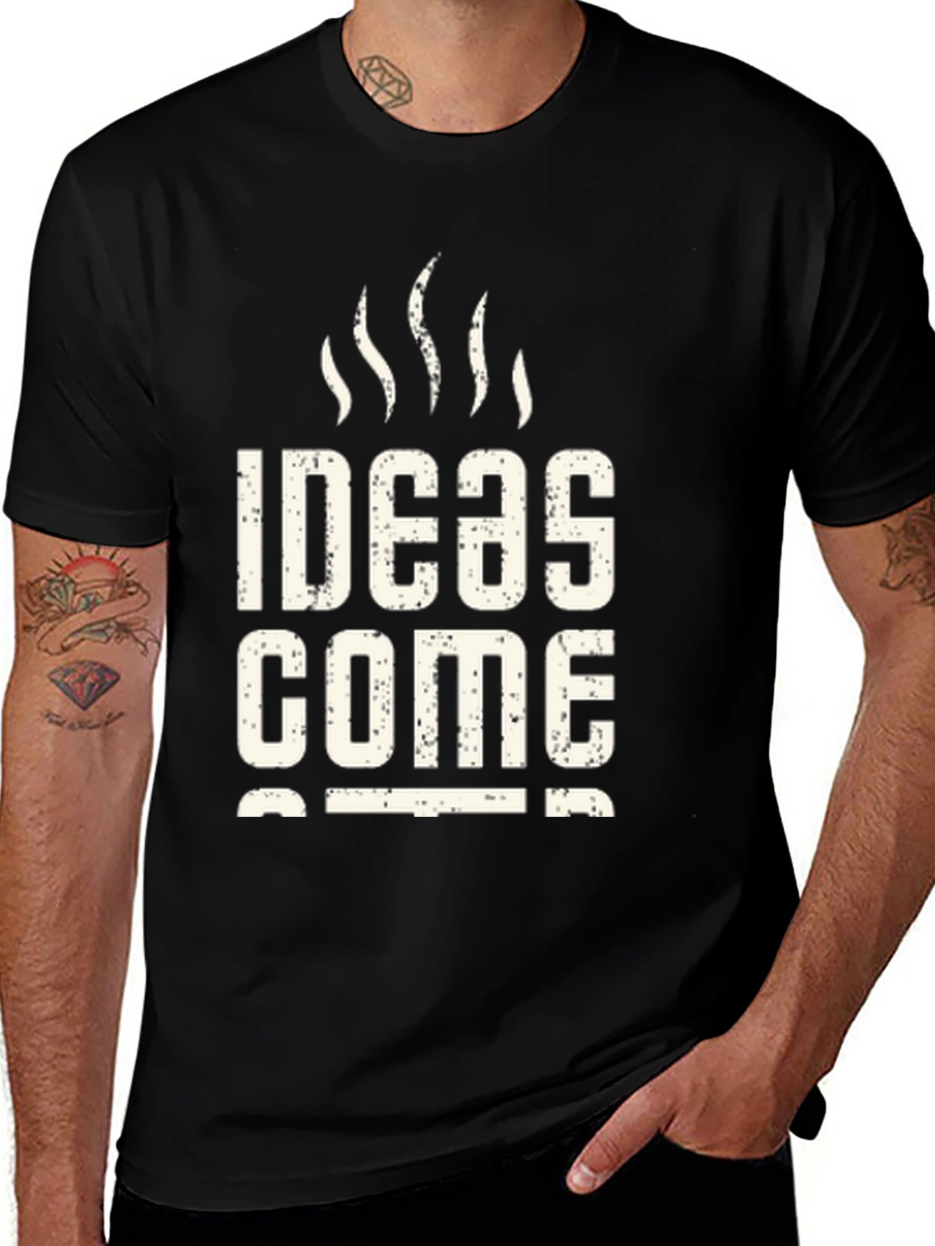 Variant 16 of Ideas Come Cheap Black Graphic T-Shirt