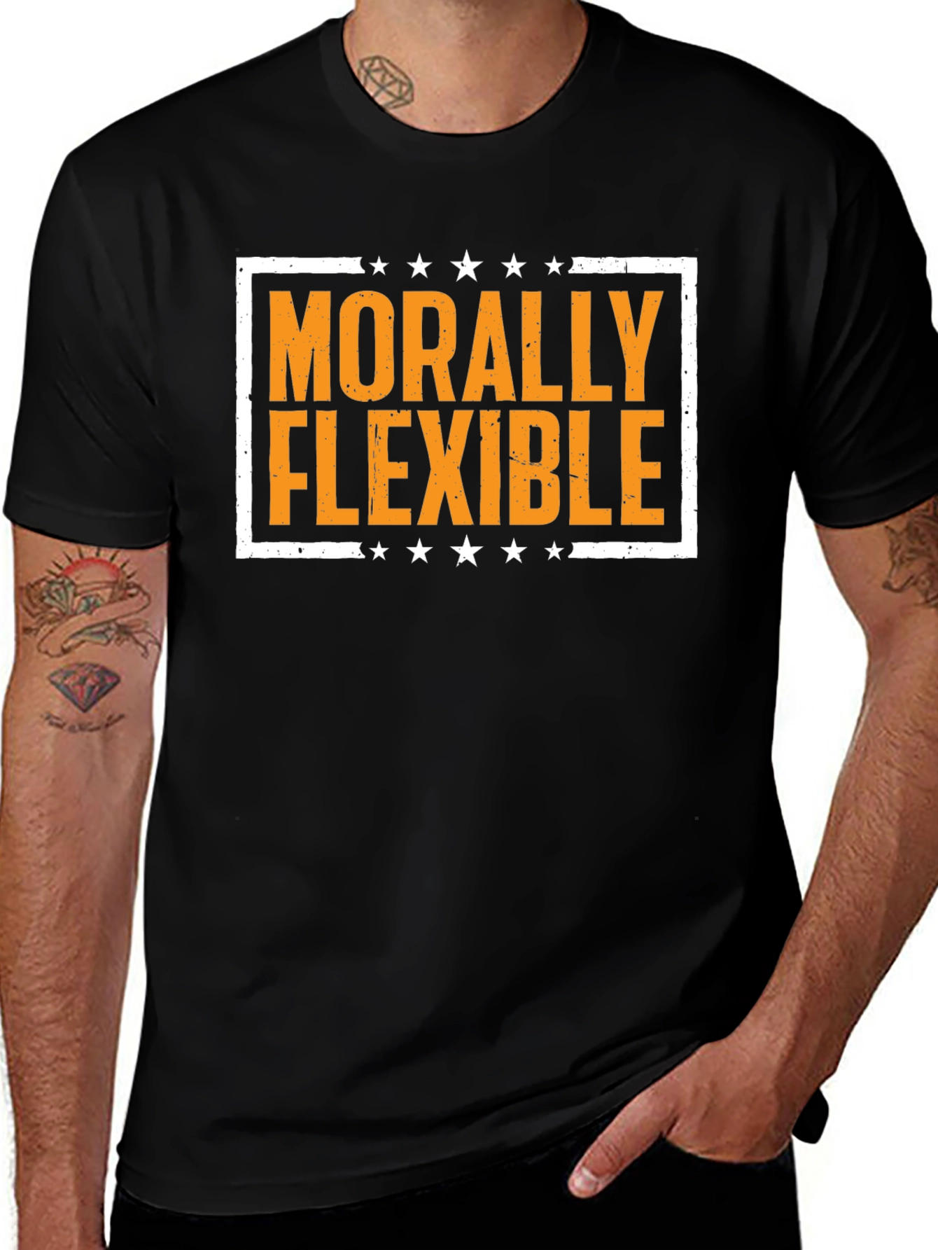 Black Morally Flexible Graphic Tee -  Funny T-Shirt main image