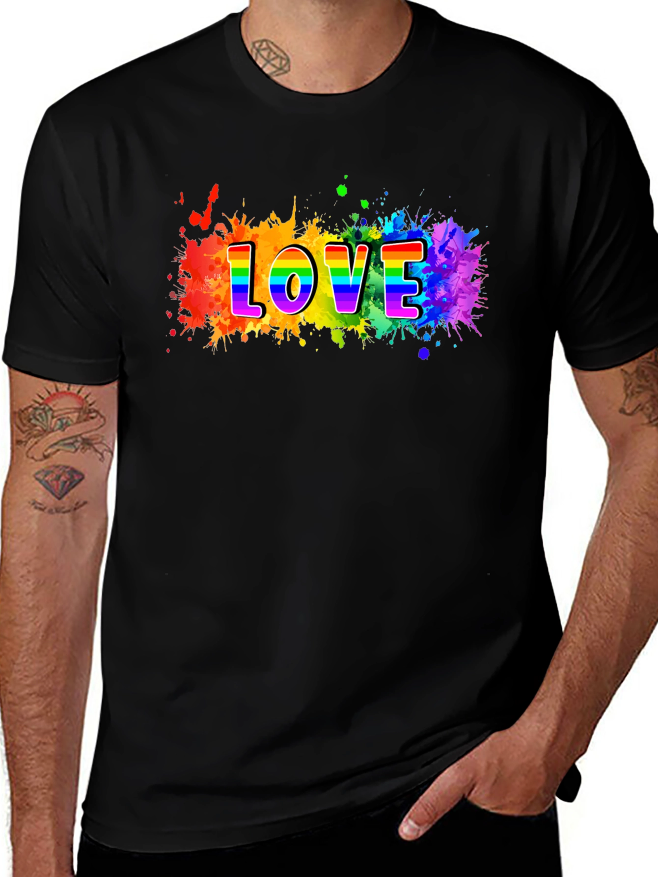 Variant 27 of Rainbow Love T-Shirt - Pride Apparel