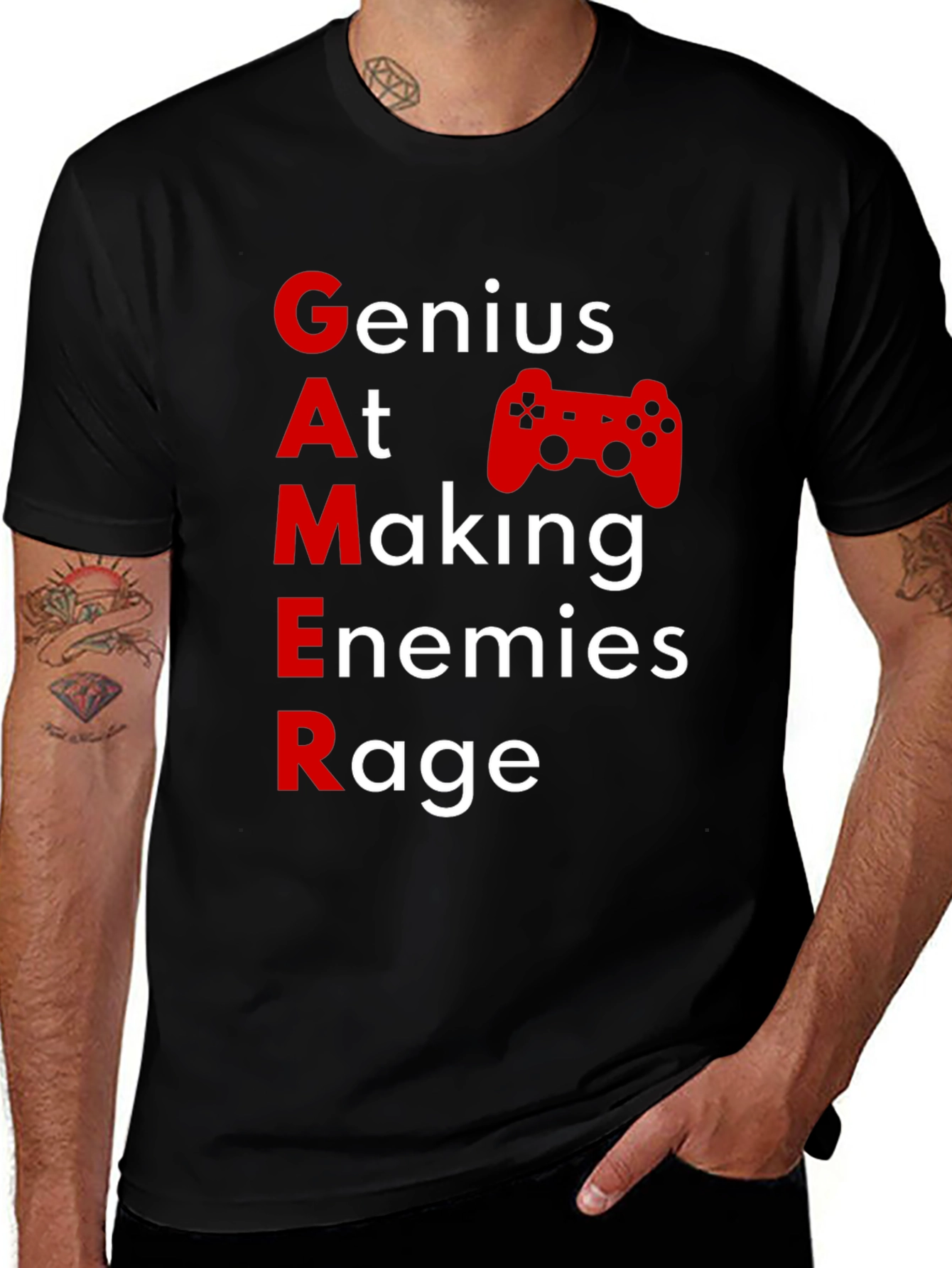 Gamer Graphic T-Shirt - Genius At Making Enemies Rage