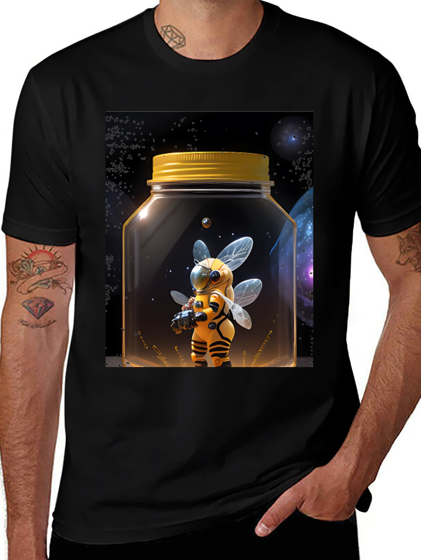 Variant 8 of Bee Astronaut Graphic Tee - Space Honey Jar