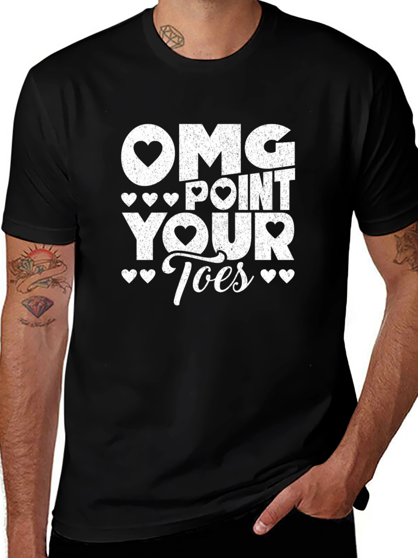 Variant 5 of OMG Point Your Toes Black Graphic Tee