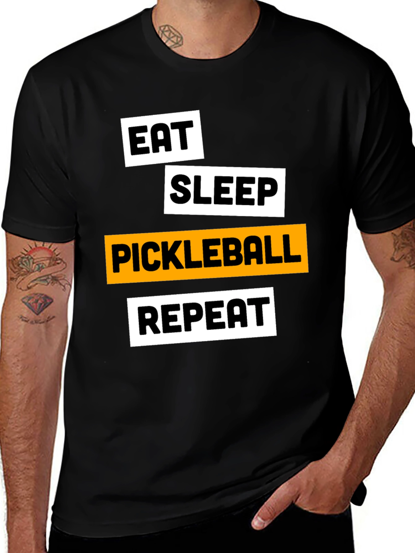 Variant 7 of Eat Sleep Pickleball Repeat T-Shirt - Funny Sports Tee