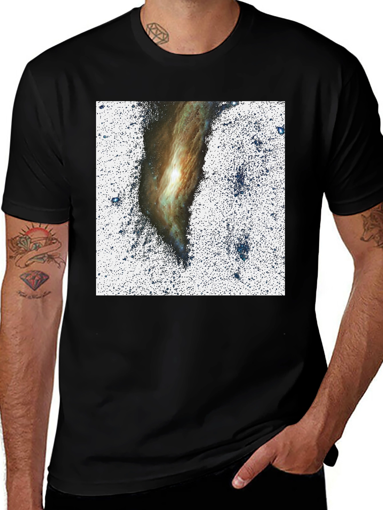 Variant 21 of Nebula Print Black T-Shirt