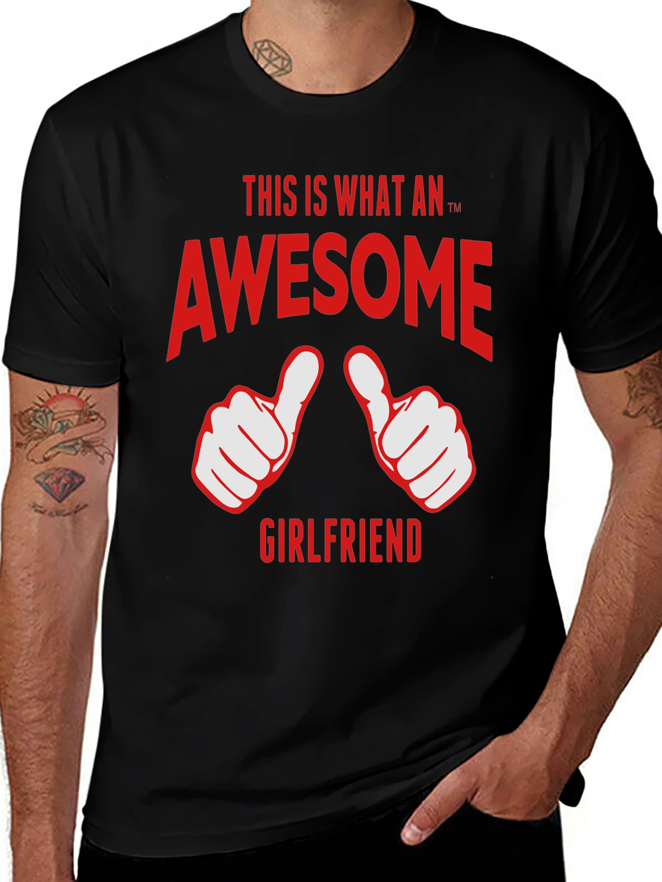 Awesome Girlfriend Graphic T-Shirt - Black Cotton