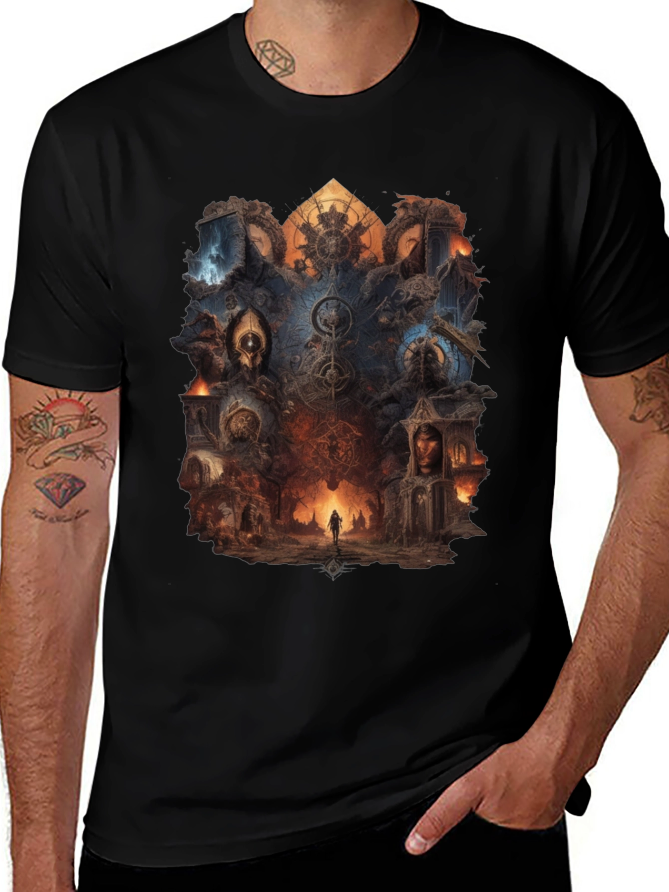 Variant 7 of Mystic Portal Graphic Tee - Black Cotton T-Shirt