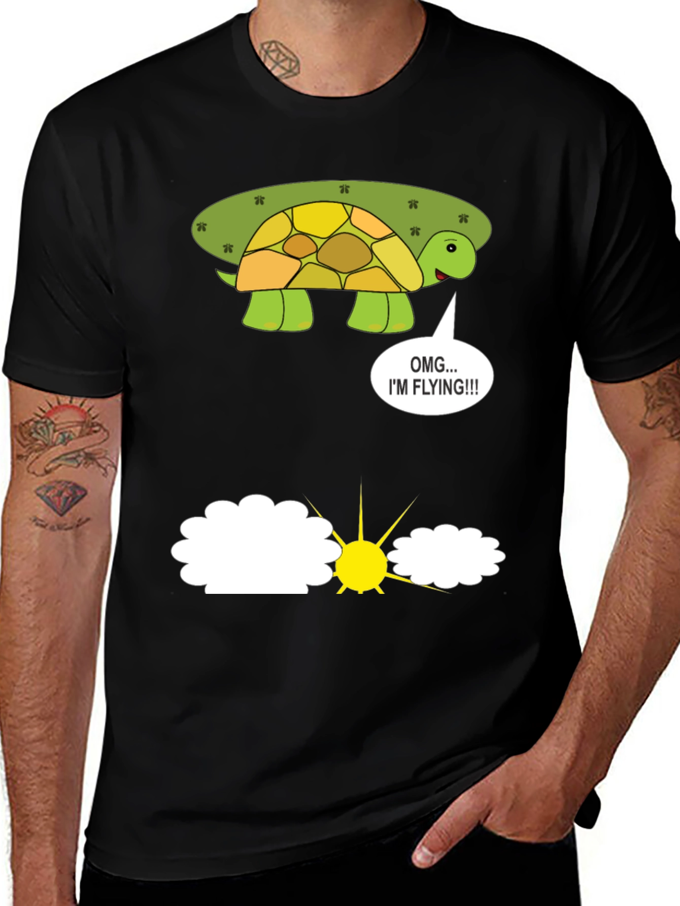Variant 24 of Funny Flying Turtle Graphic T-Shirt
