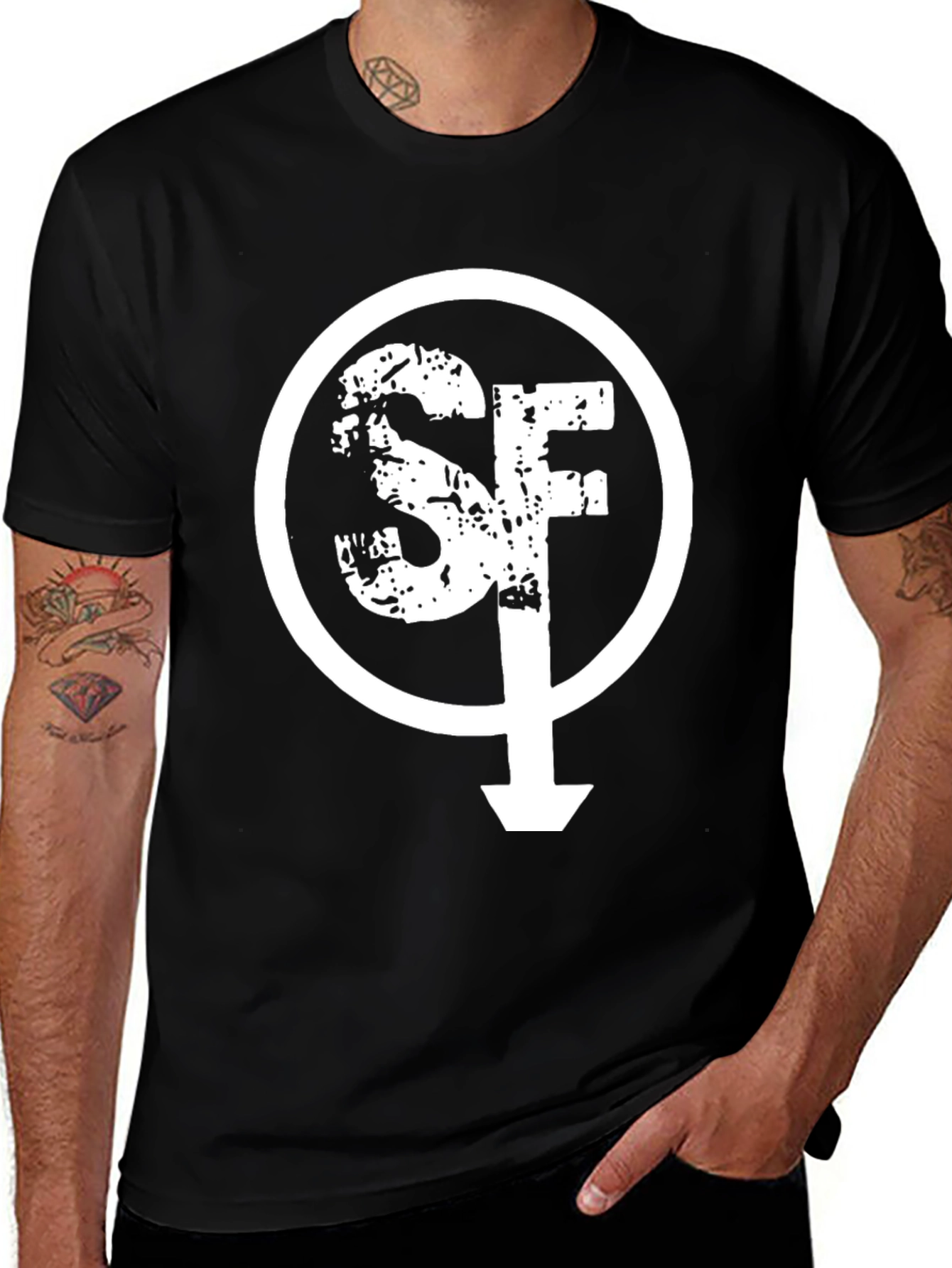 Variant 7 of SF Symbol Graphic Tee - Men's Black T-Shirt