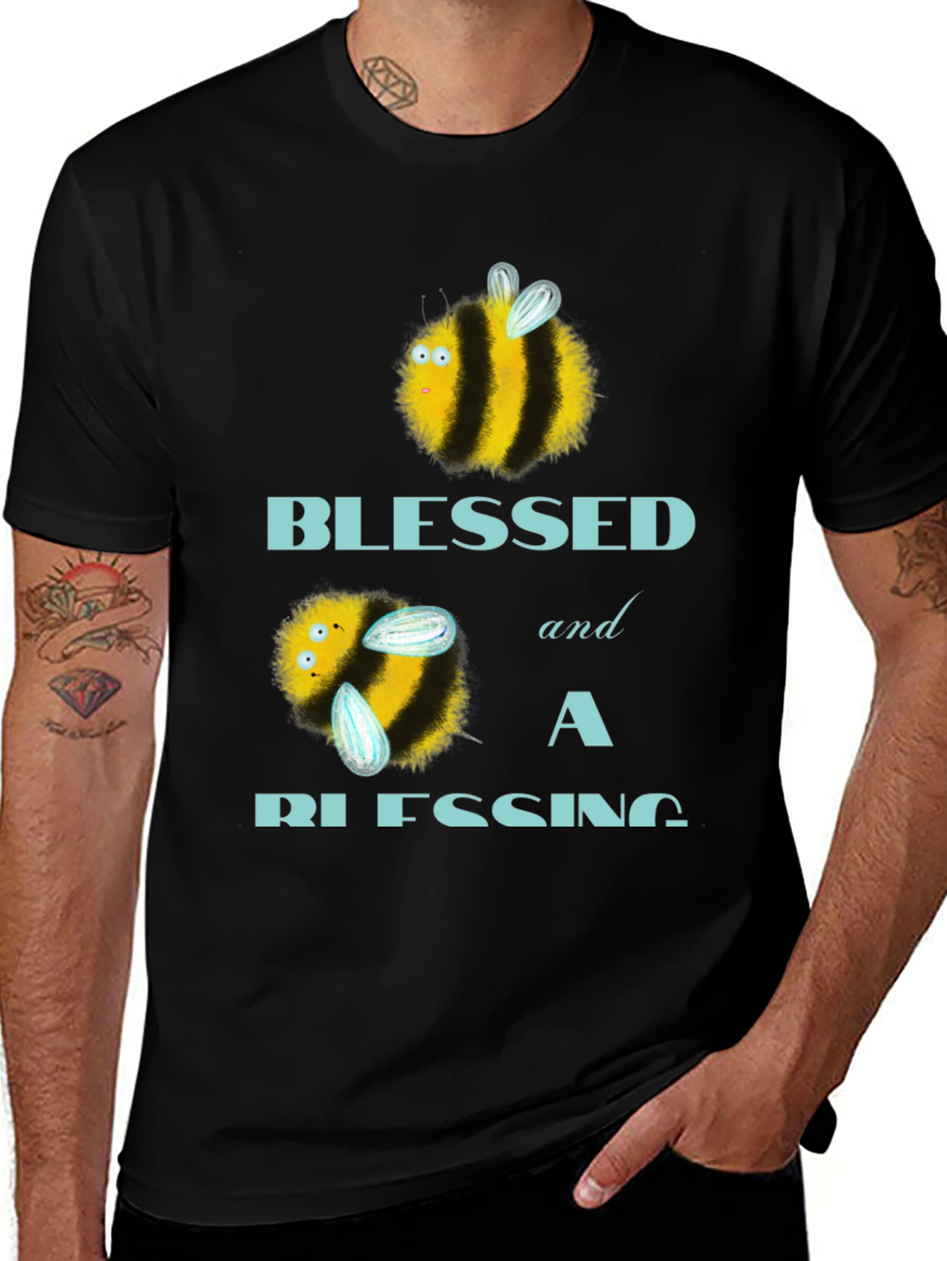 Variant 25 of Blessed Bee T-Shirt - Cute Graphic Tee