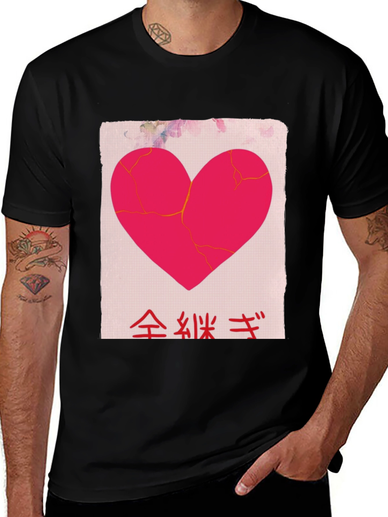 Kintsugi Heart Graphic Tee - Broken Heart Art