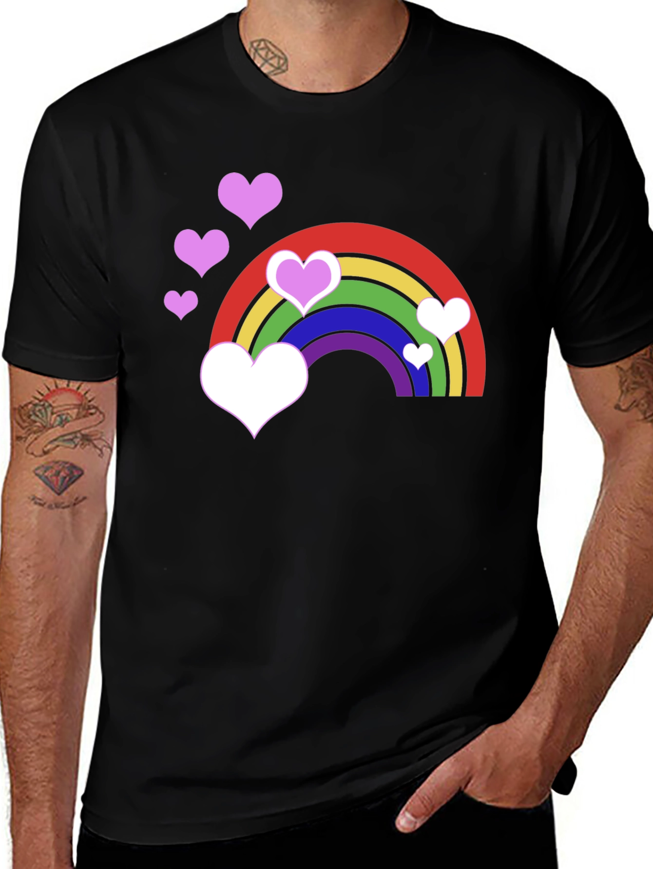 Variant 8 of Rainbow Hearts Graphic Tee - Pride T-Shirt