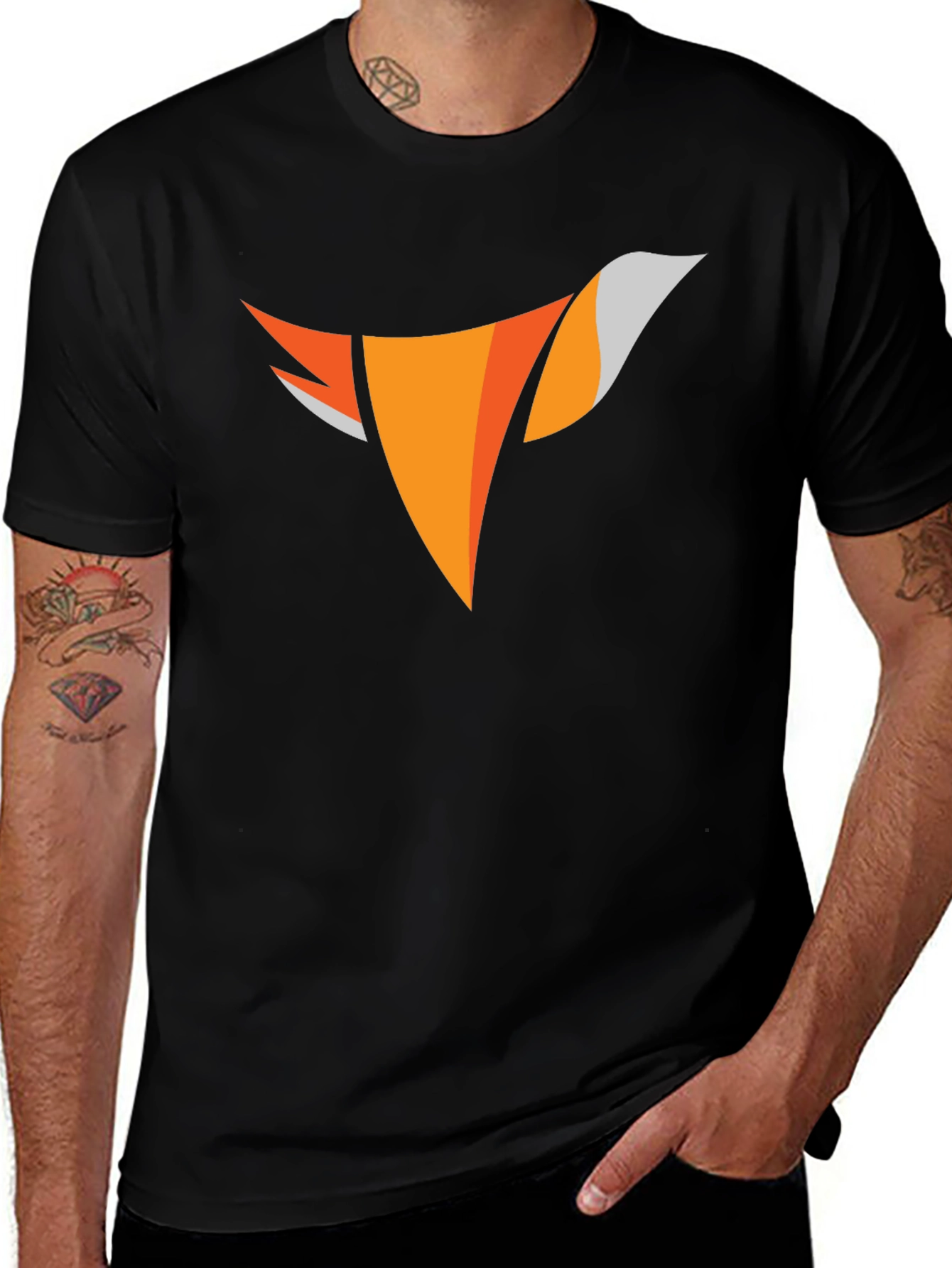 Variant 8 of Stylish Black T-Shirt with Fox Logo