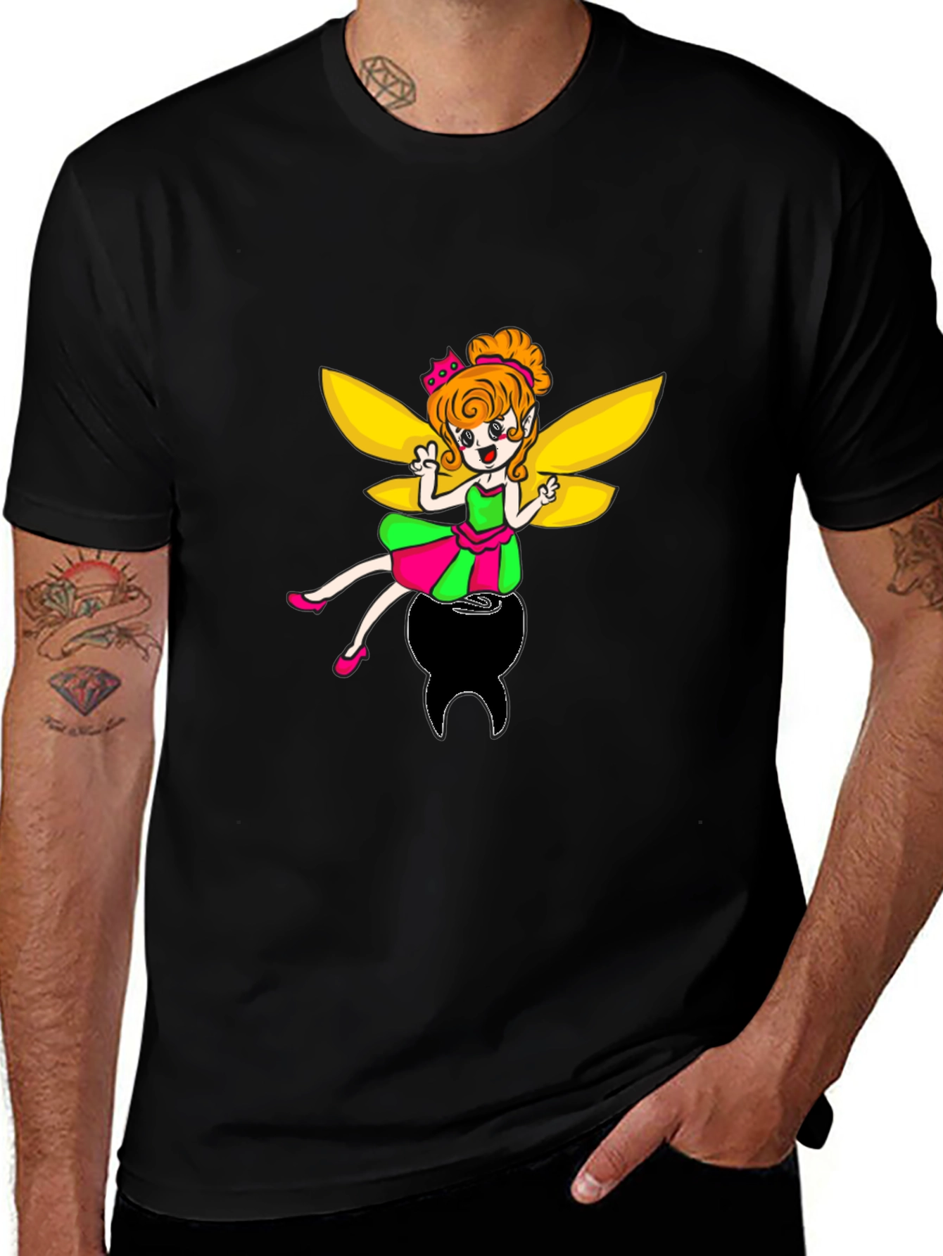 Variant 11 of Tooth Fairy Graphic Black T-Shirt