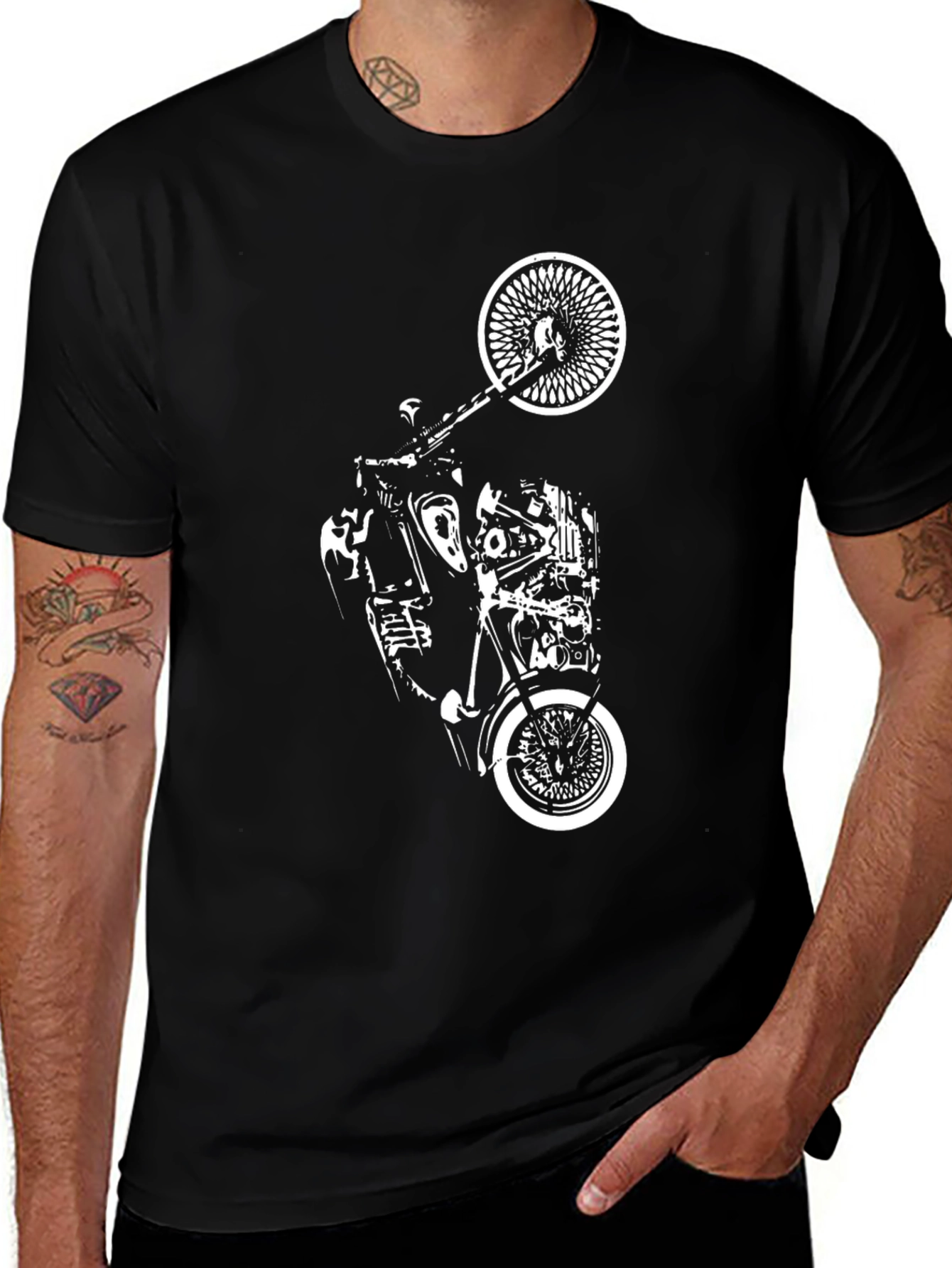 Variant 30 of Classic Motorcycle Graphic Black T-Shirt