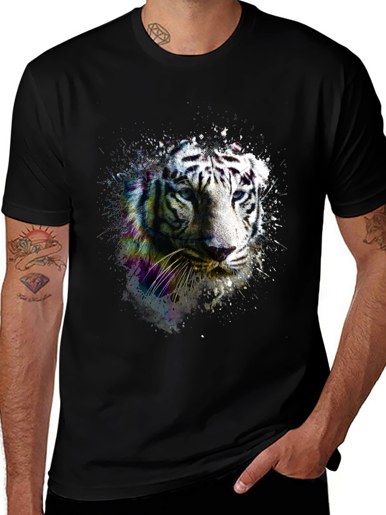 Variant 16 of Black Tiger Graphic Tee - Men's Fashion