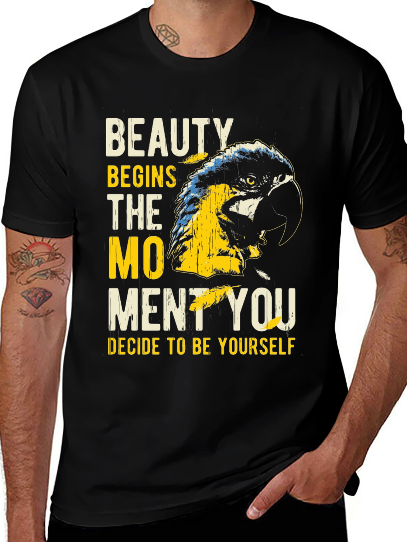 Variant 28 of Beauty Begins Parrot Graphic T-Shirt