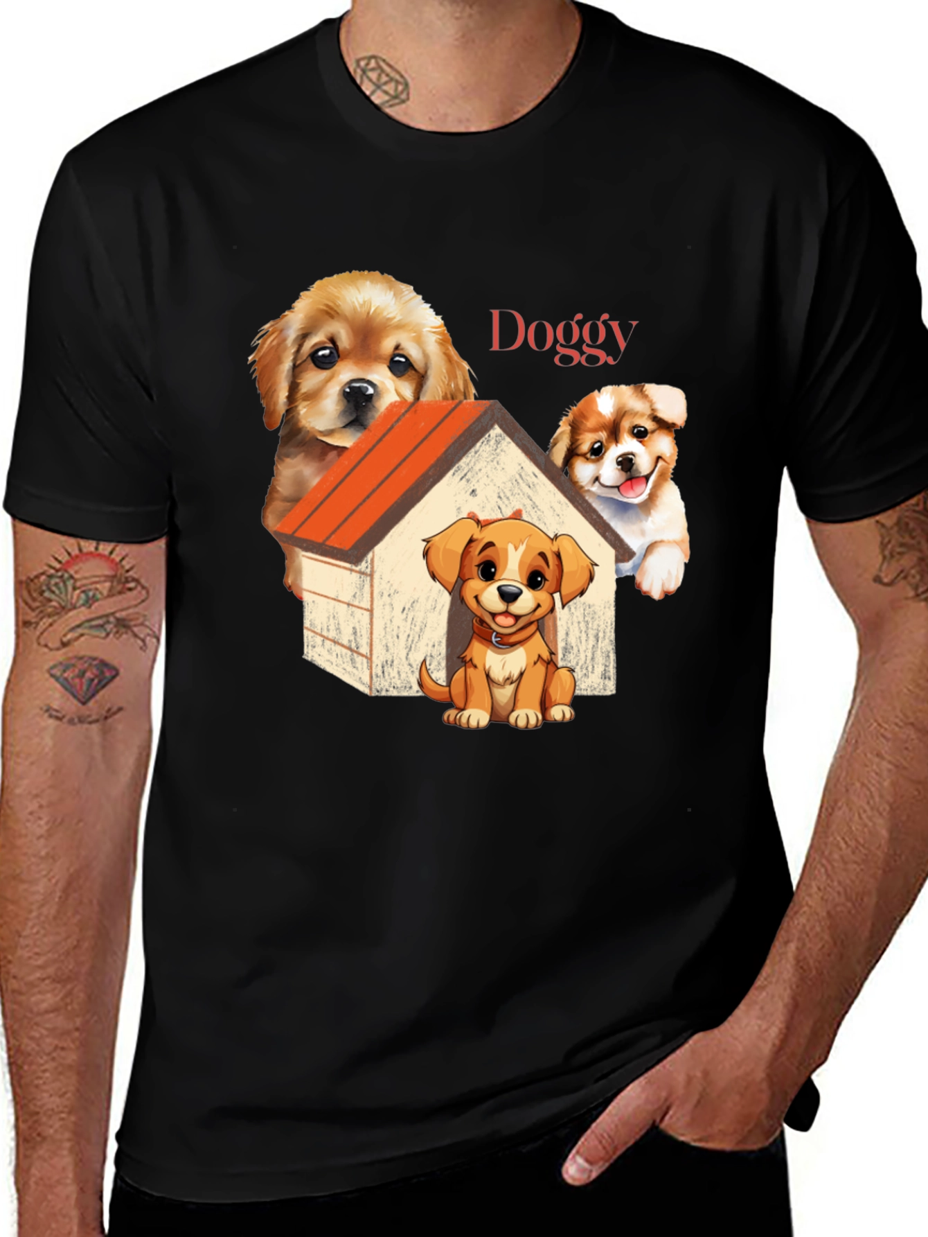 Variant 14 of Cute Doggy T-Shirt: Cartoon Puppy Design