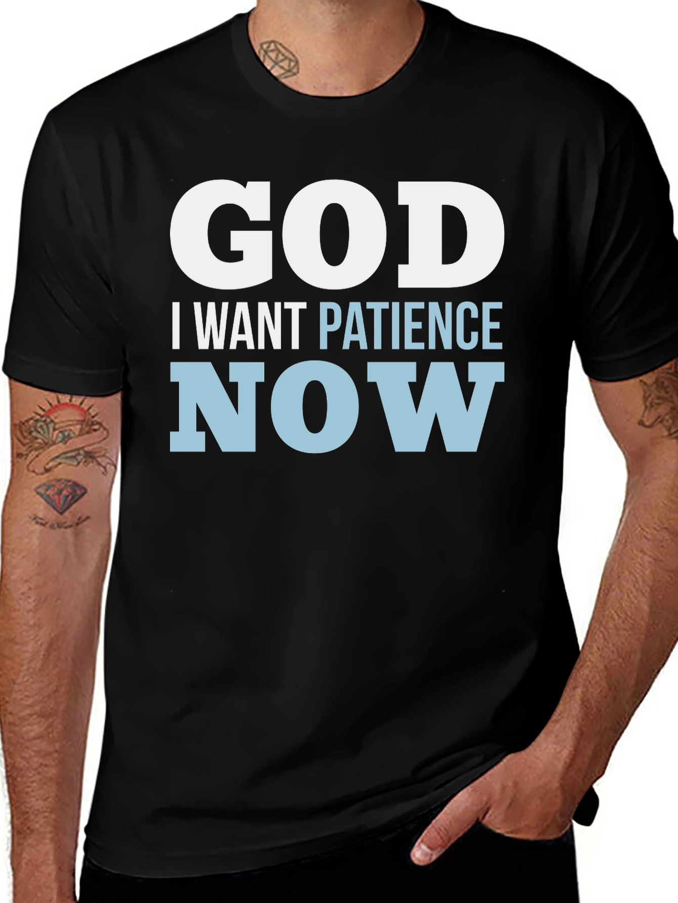 Variant 25 of God I Want Patience Now T-Shirt Funny Religious Tee