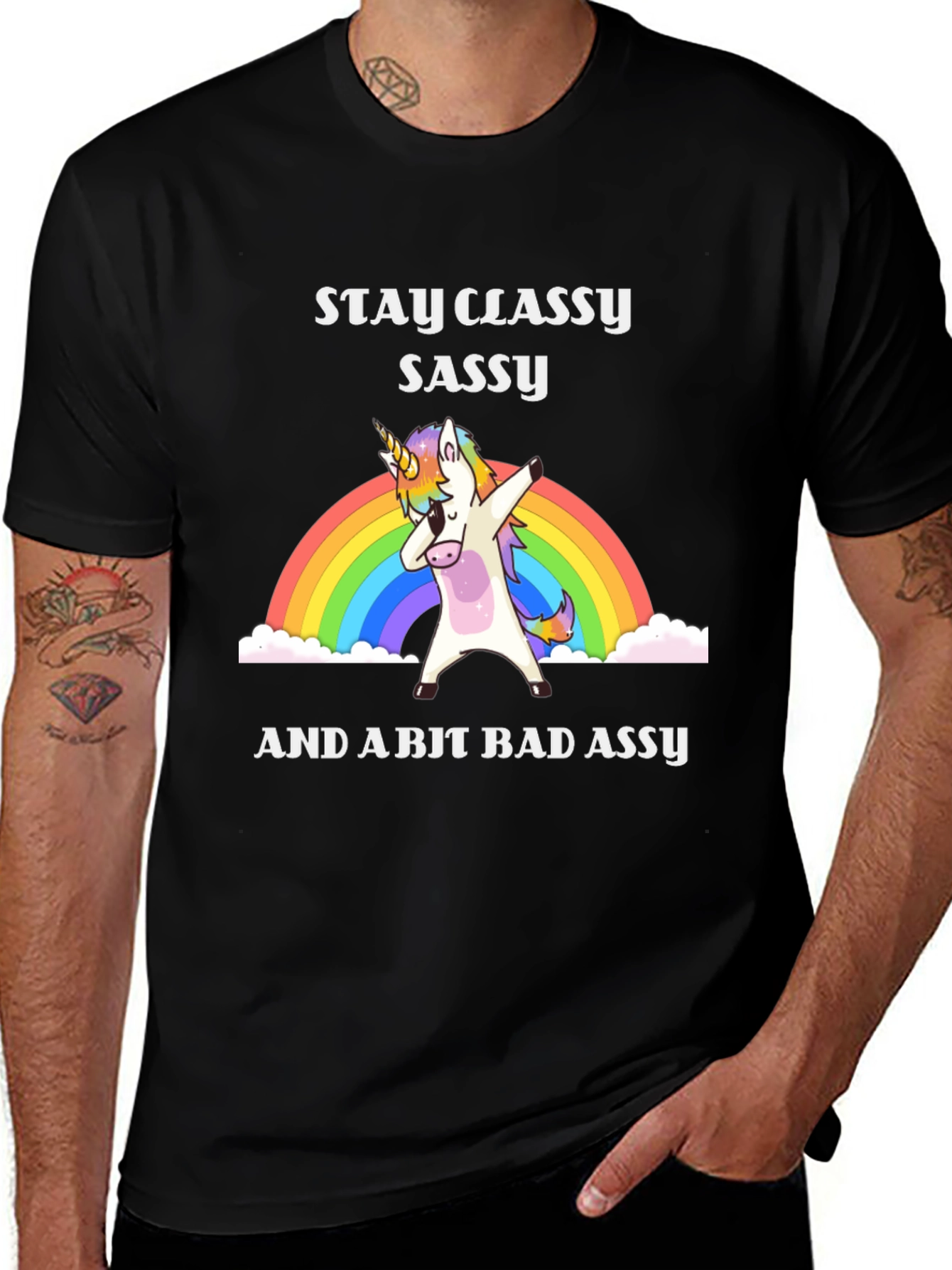 Variant 10 of Stay Classy Sassy T-Shirt - Dabbing Unicorn Rainbow Tee