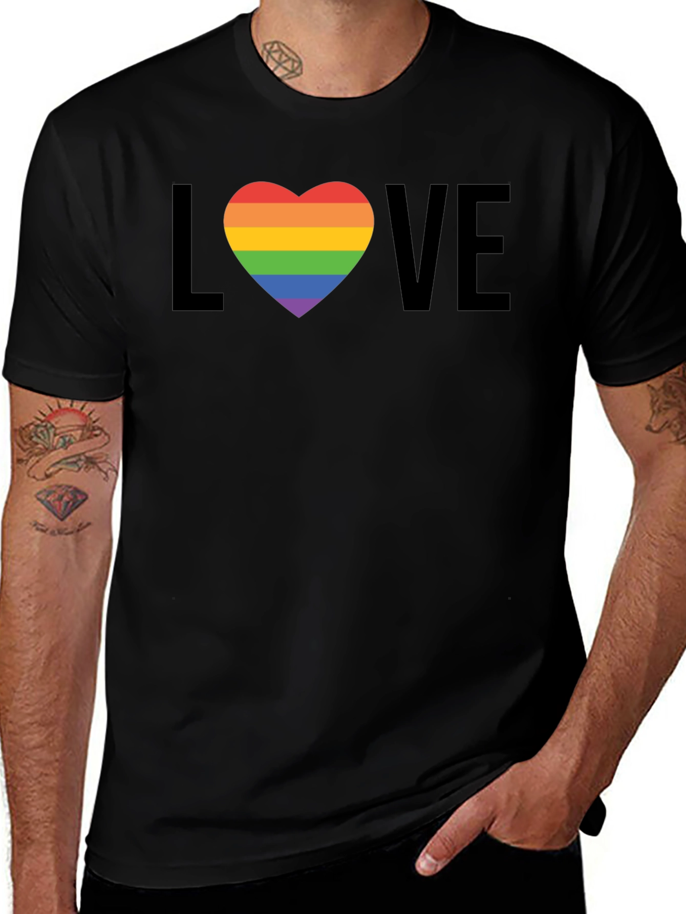 Love Wins Pride T-Shirt - Rainbow Heart LGBT Tee