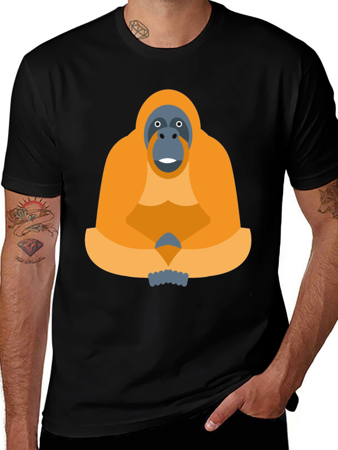 Variant 10 of Orangutan Graphic Black Tee