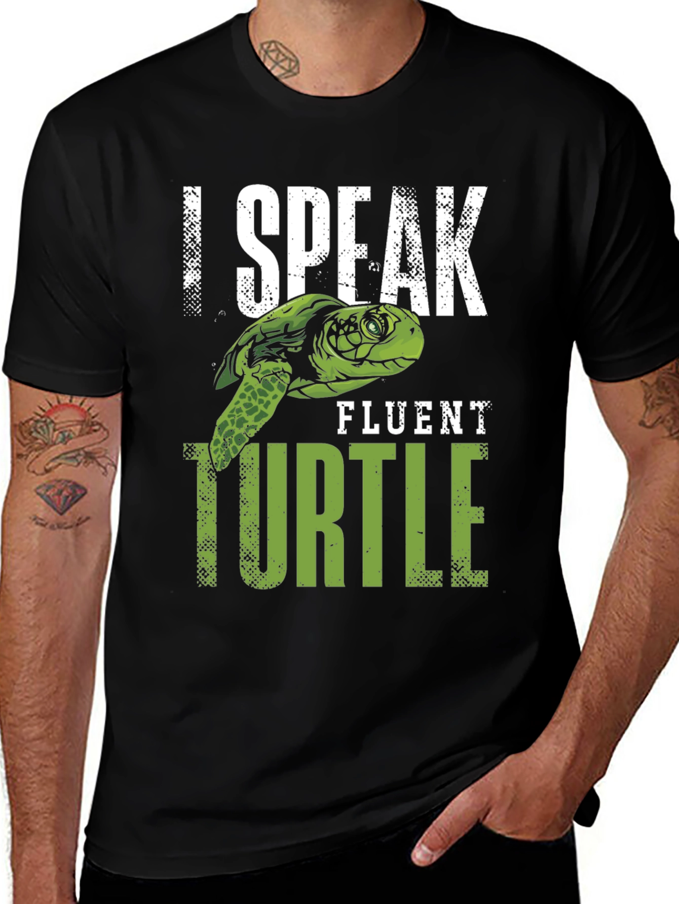 Variant 22 of I Speak Fluent Turtle Graphic T-Shirt