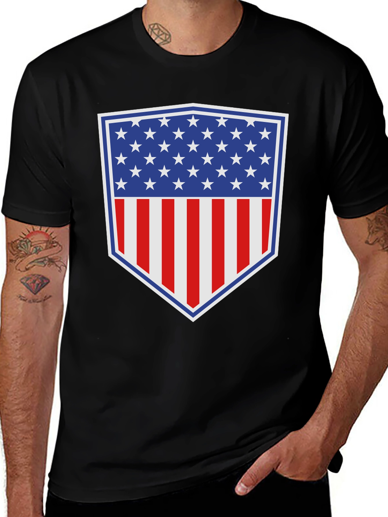 Variant 26 of American Shield Graphic Tee - Patriotic Style