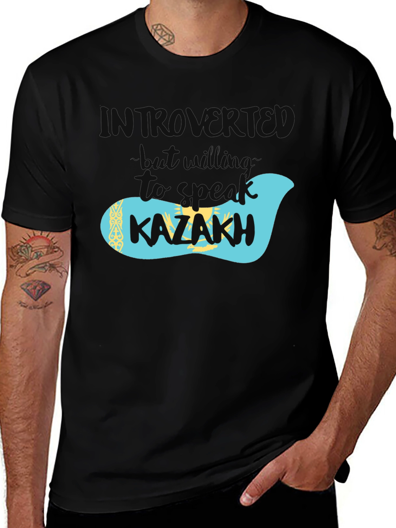 Variant 19 of Introverted Kazakh Flag T-Shirt