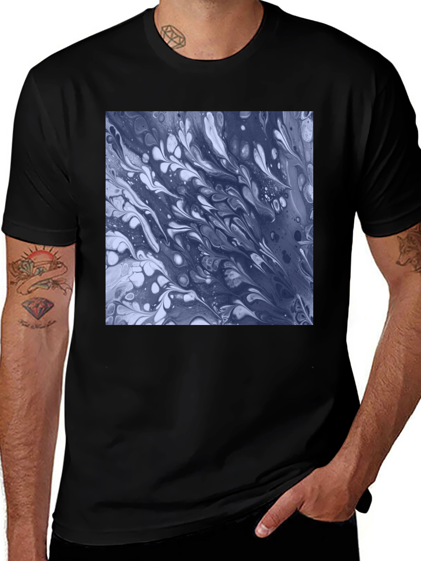 Variant 20 of Abstract Art Tee - Black Cotton Blend