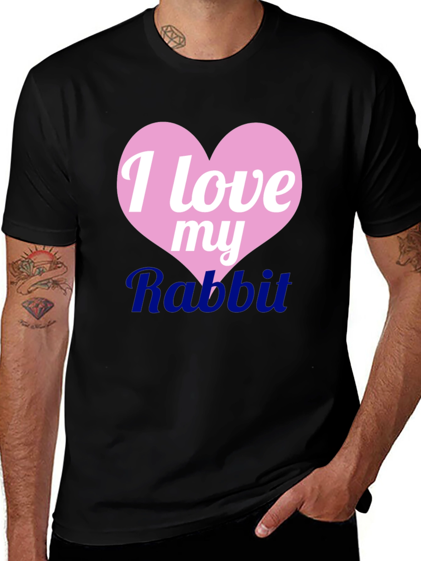 Variant 25 of I Love My Rabbit Black T-Shirt