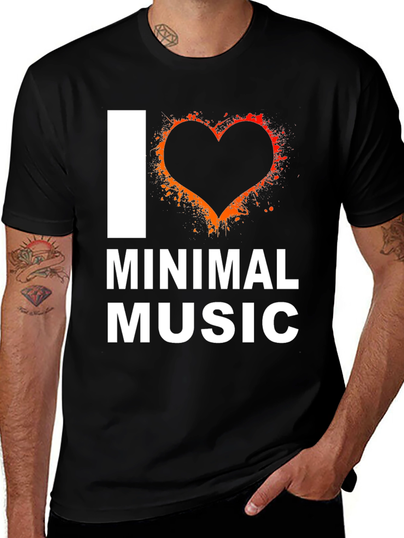 Variant 25 of I Heart Minimal Music Graphic T-Shirt