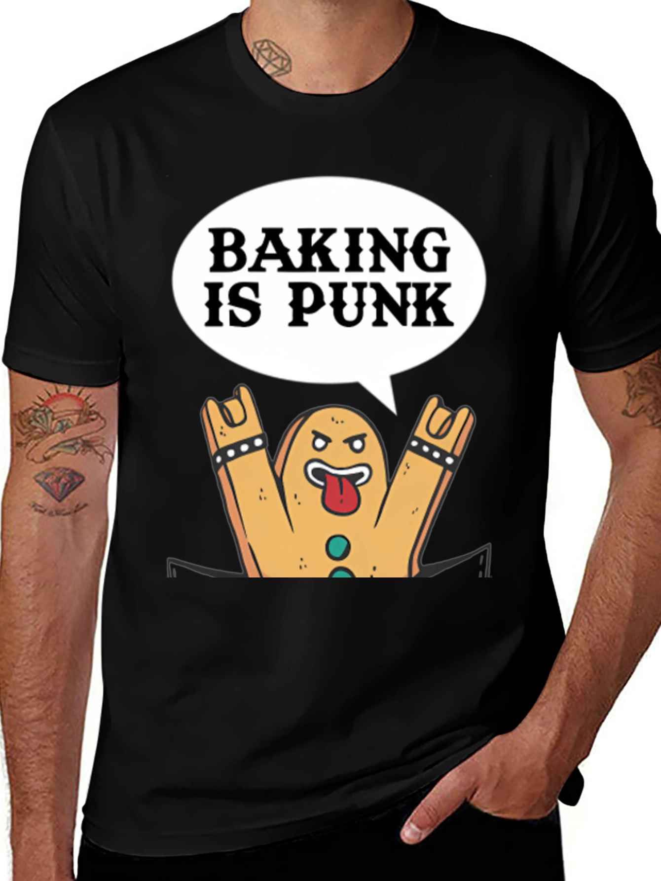 Variant 16 of Baking is Punk Graphic Tee - Gingerbread Baker T-Shirt