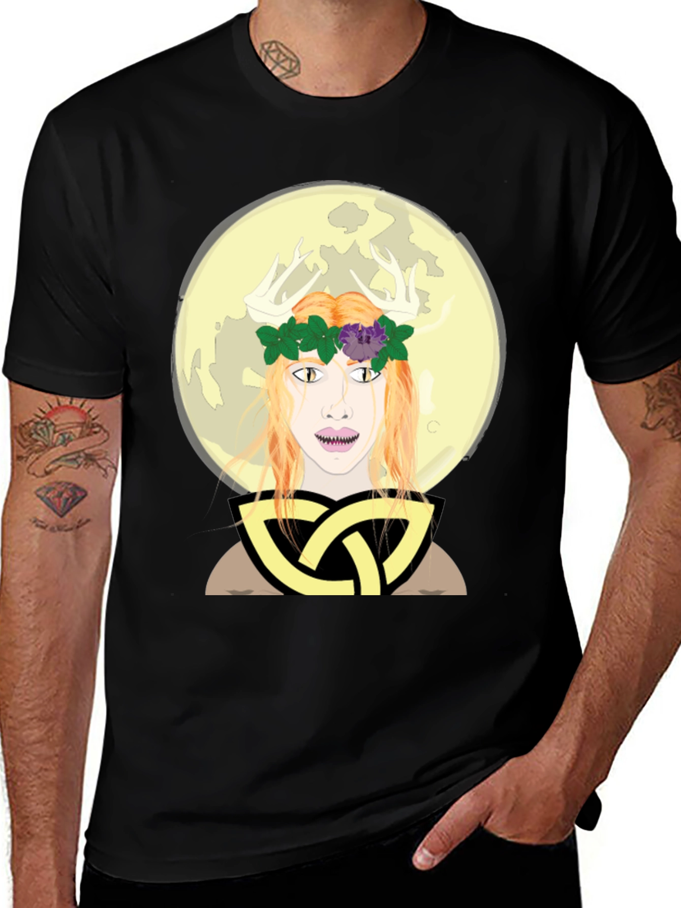 Variant 6 of Mystic Druid Moon Graphic Tee