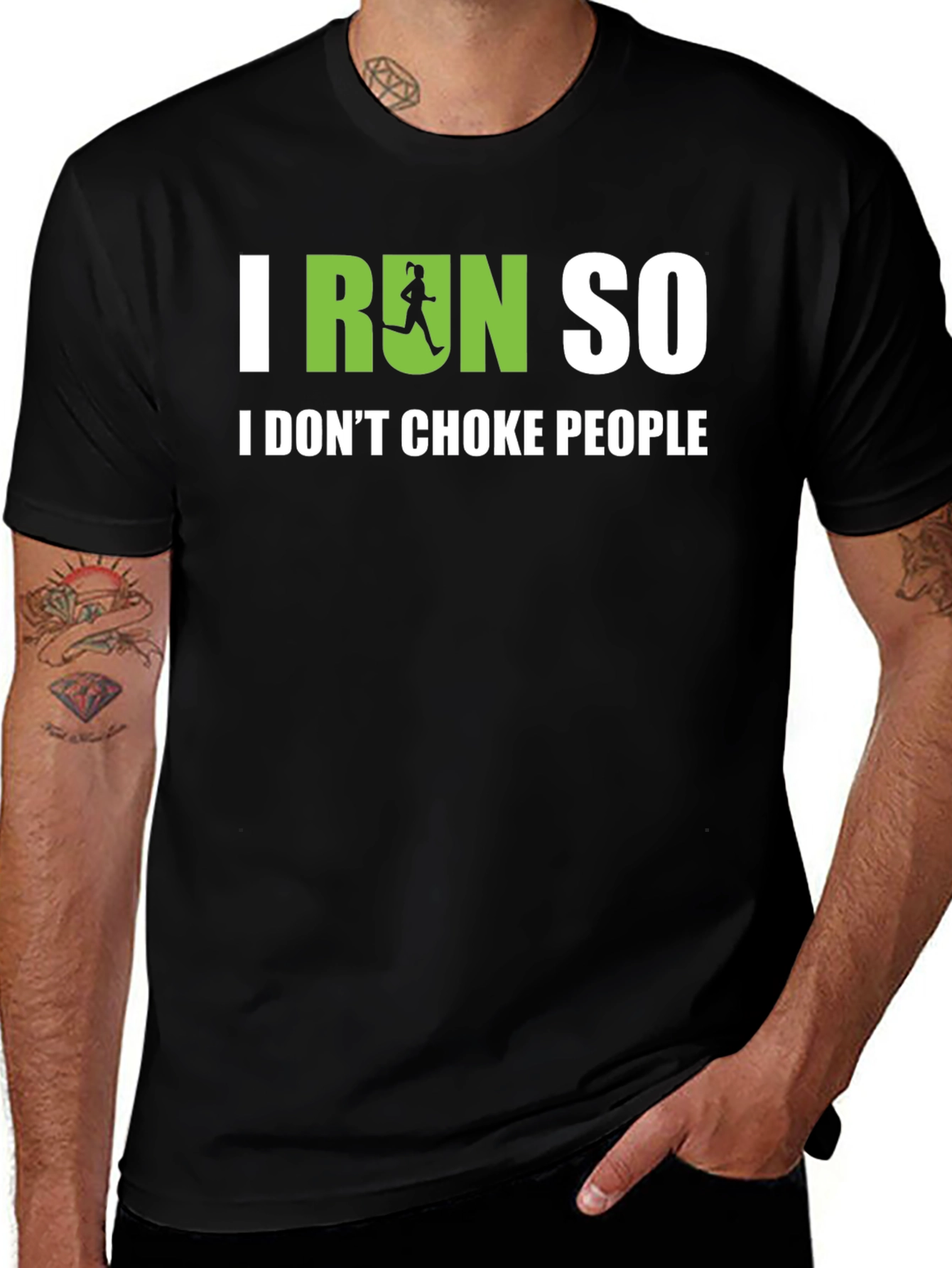 Variant 3 of Funny Running T-Shirt - I Run So I Don't Choke People