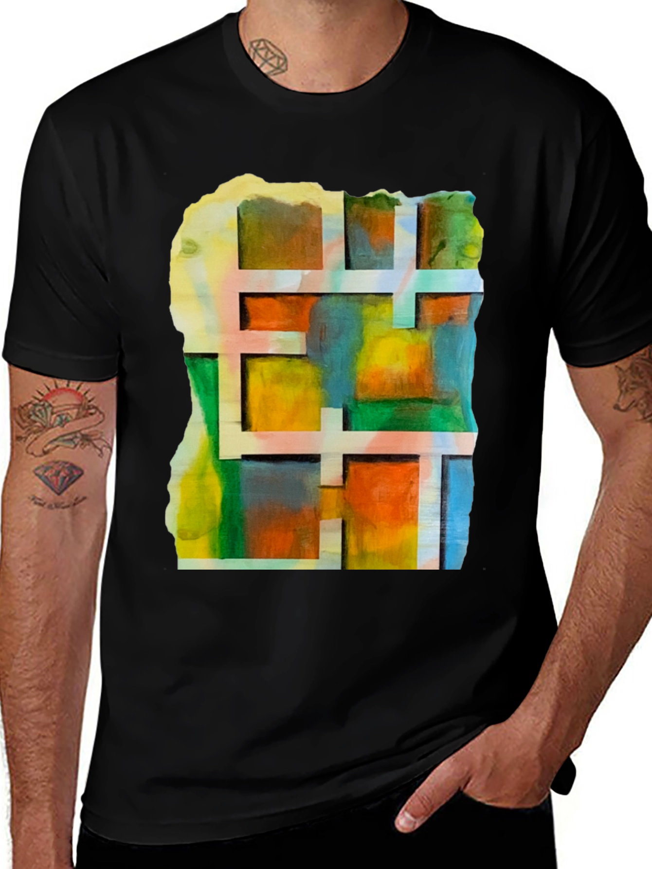 Variant 6 of Abstract Squares Graphic T-Shirt