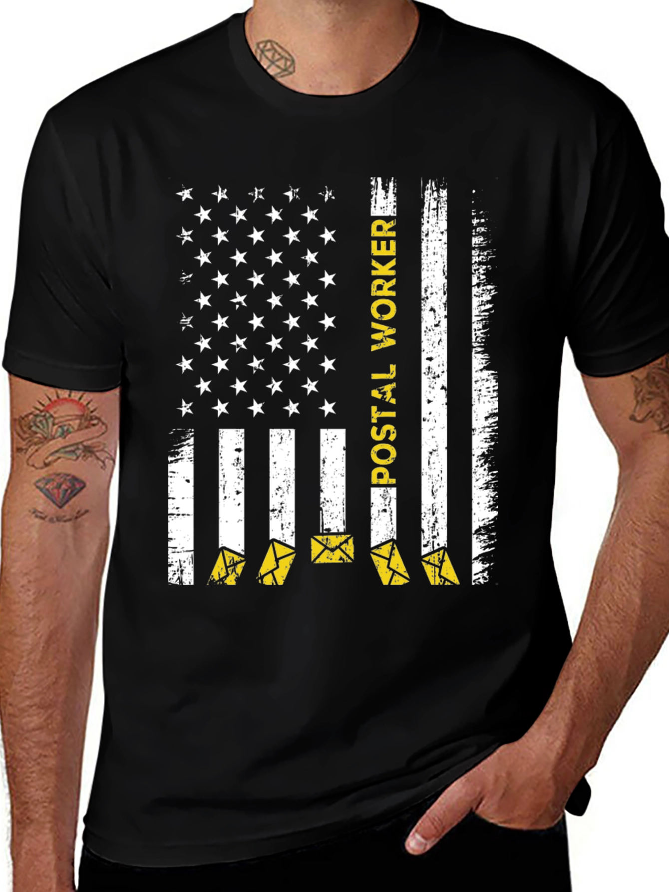 Variant 4 of Postal Worker Flag Graphic T-Shirt