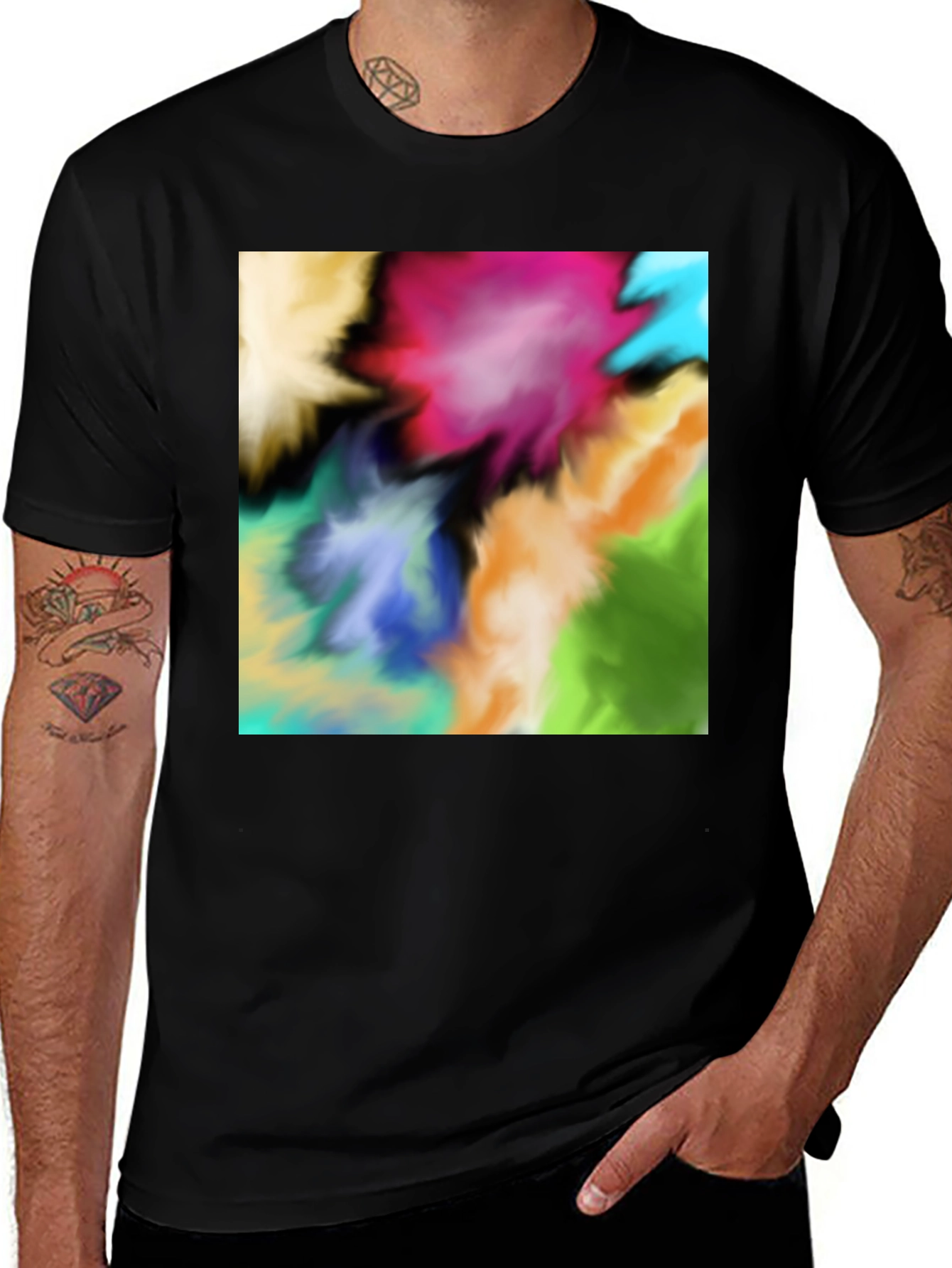 Variant 12 of Vibrant Abstract Art Black T-Shirt