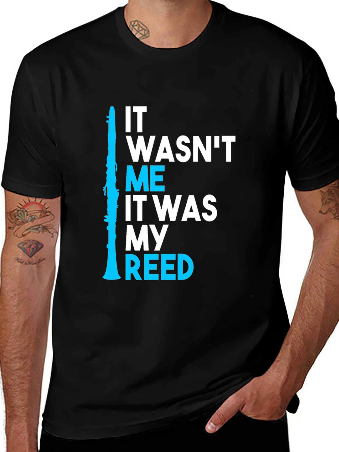 Variant 21 of It Wasn't Me It Was My Reed Clarinet T-Shirt