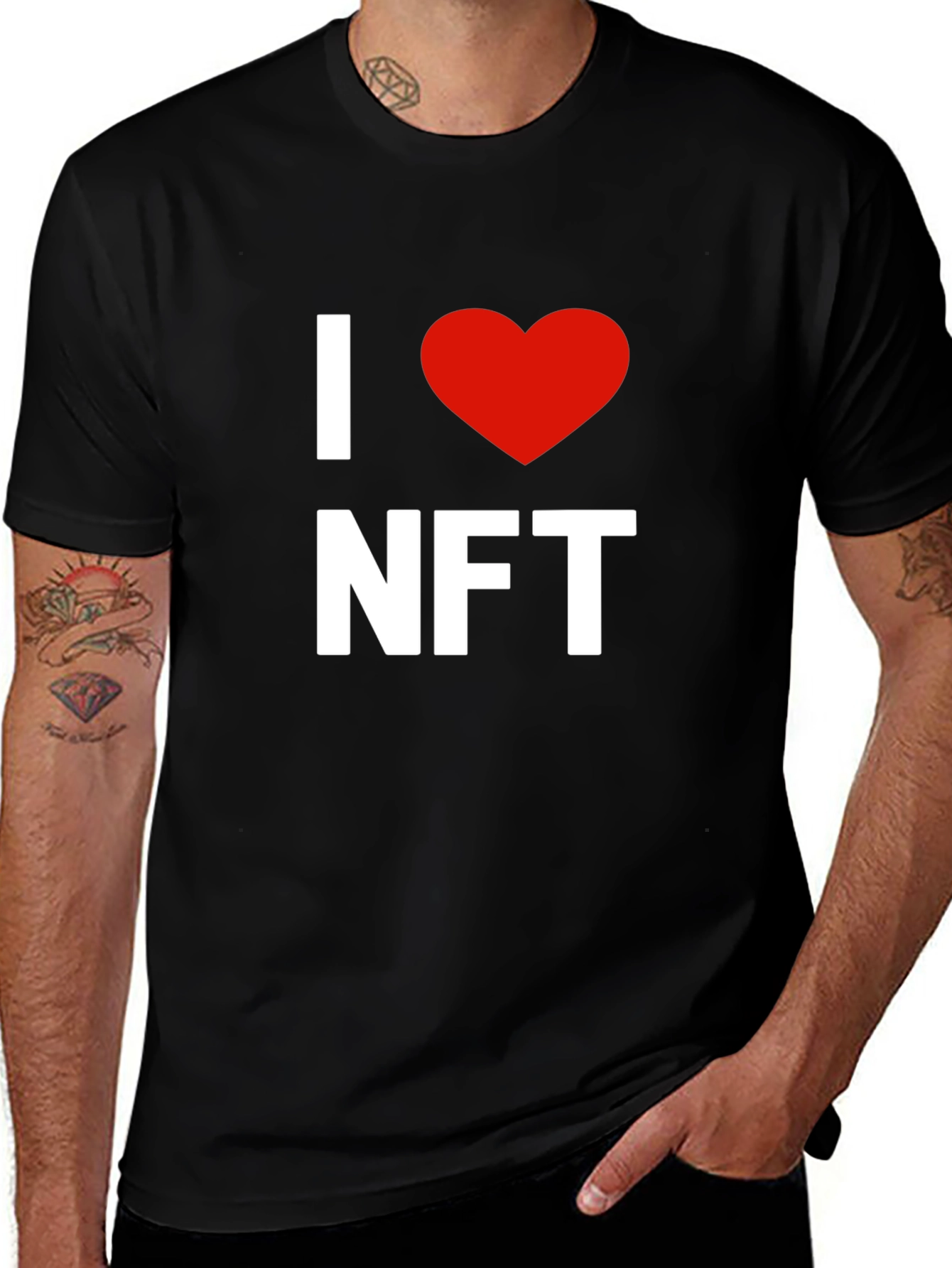 I Love NFT T-Shirt - Black Cotton Blend