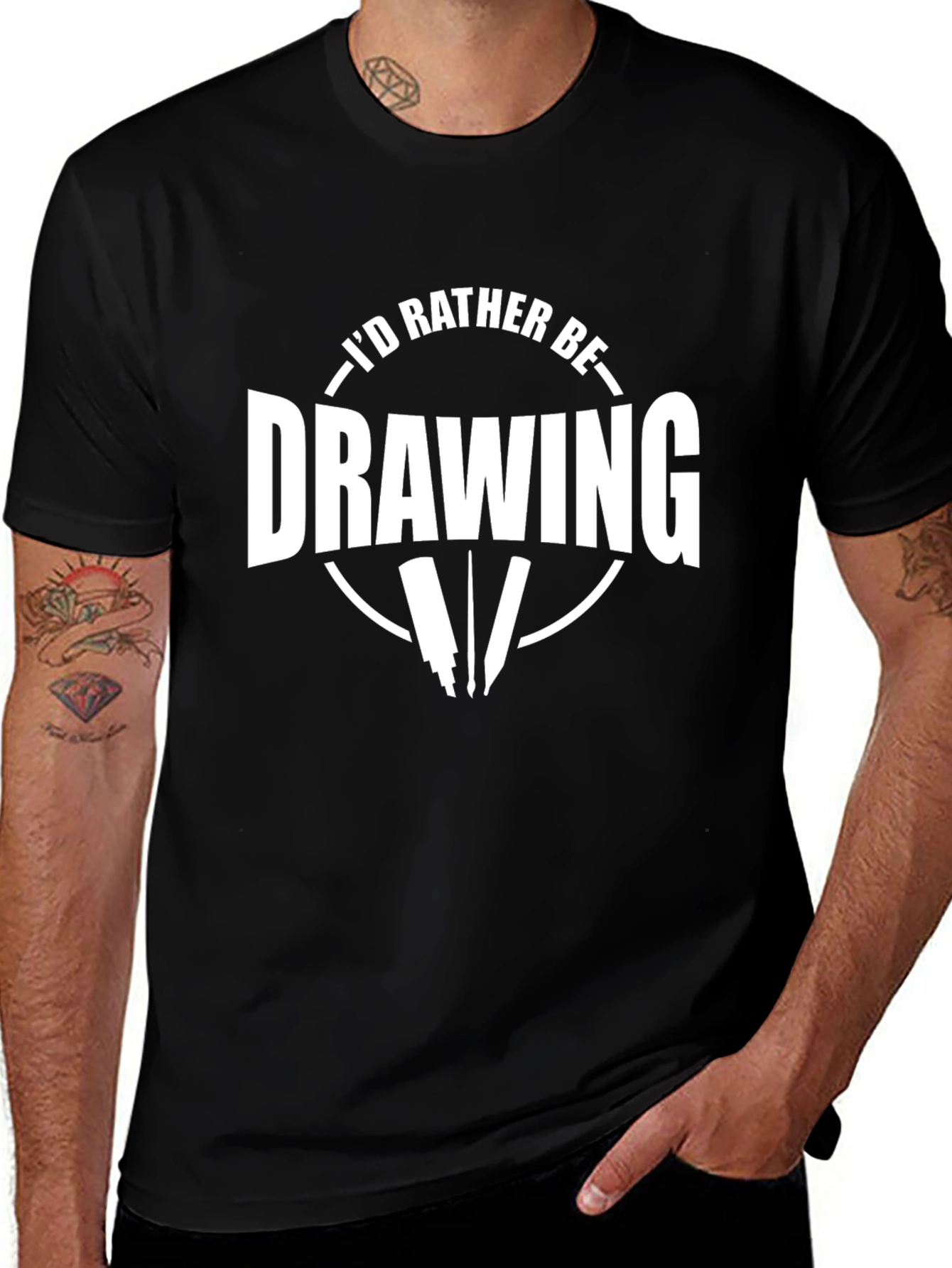 Variant 16 of I'd Rather Be Drawing Graphic Tee