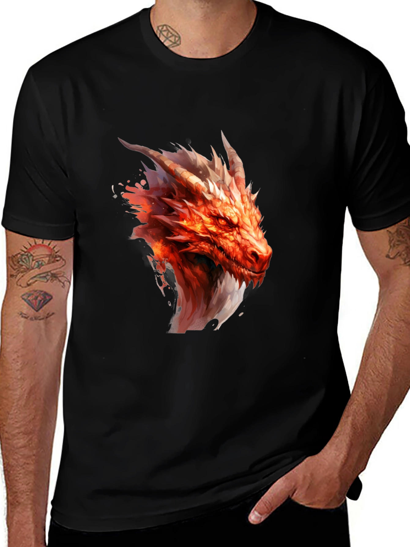 Variant 9 of Dragon Graphic Black T-Shirt