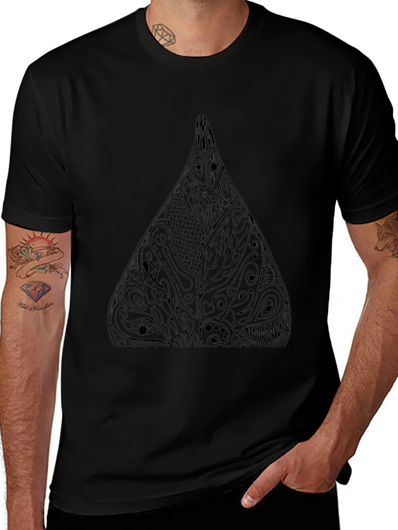 Variant 3 of Abstract Geometric Black T-Shirt
