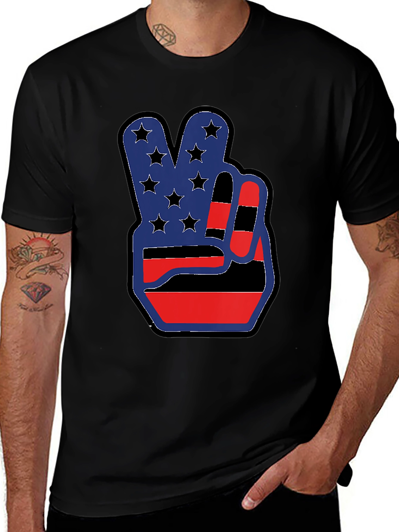Variant 17 of Patriotic Peace Sign Graphic T-Shirt