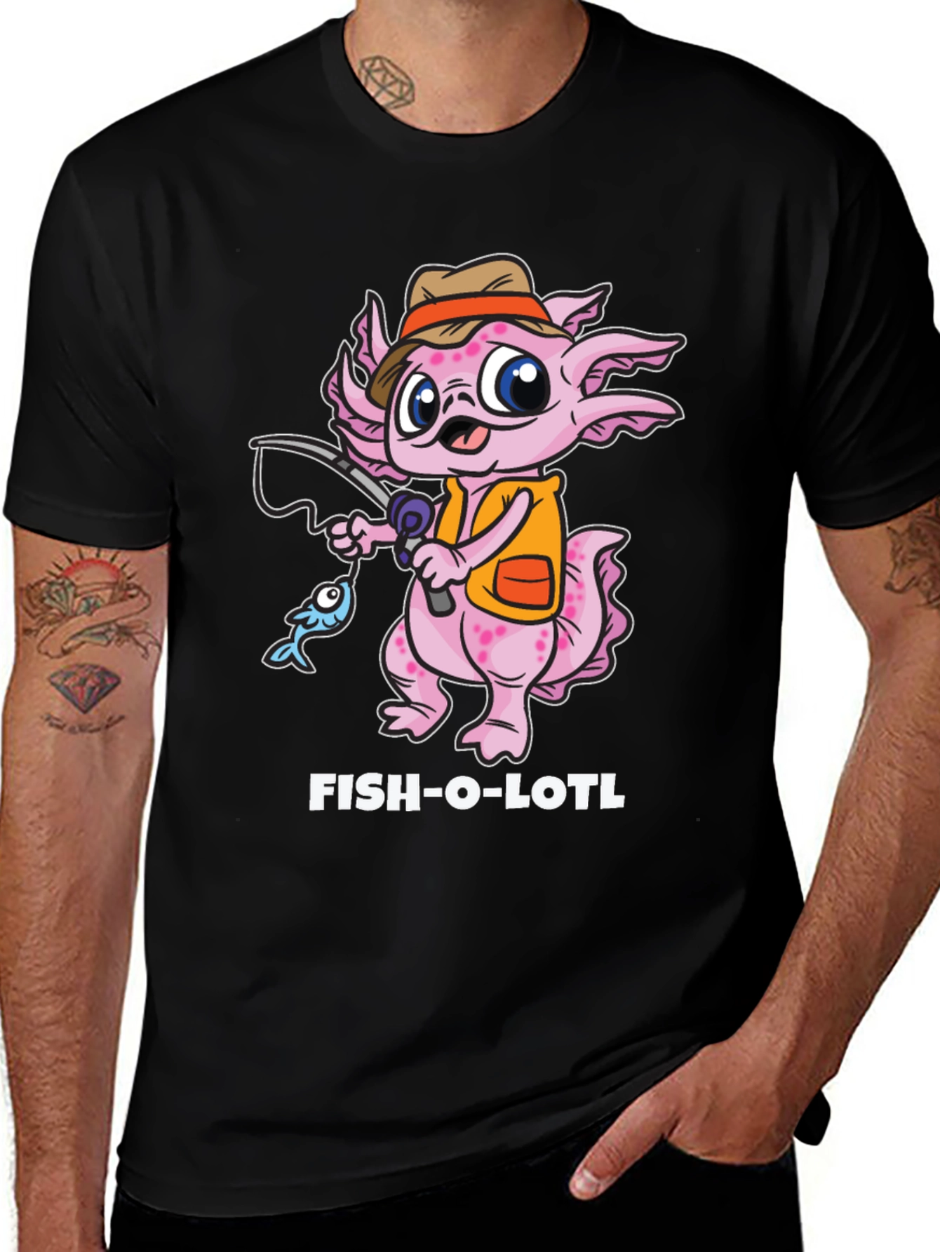 Variant 15 of Fish-O-Lotl Graphic T-Shirt - Black