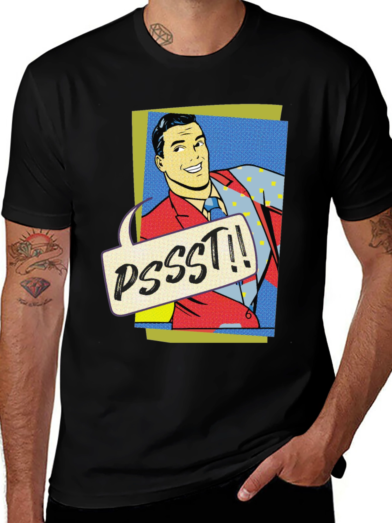 Variant 15 of Retro Comic Book Pssst! Graphic Tee