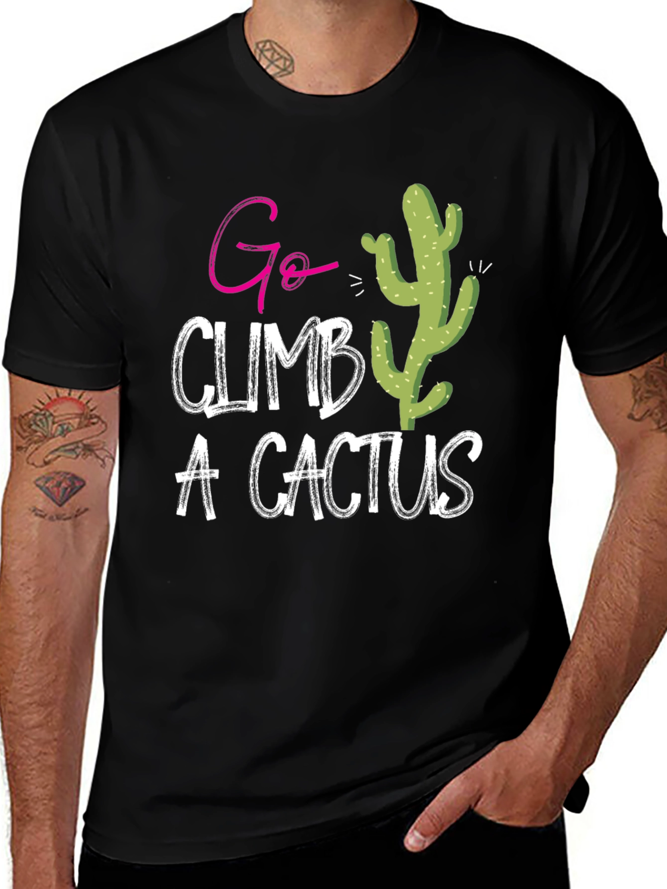 Variant 15 of Go Climb A Cactus Graphic Tee - Black