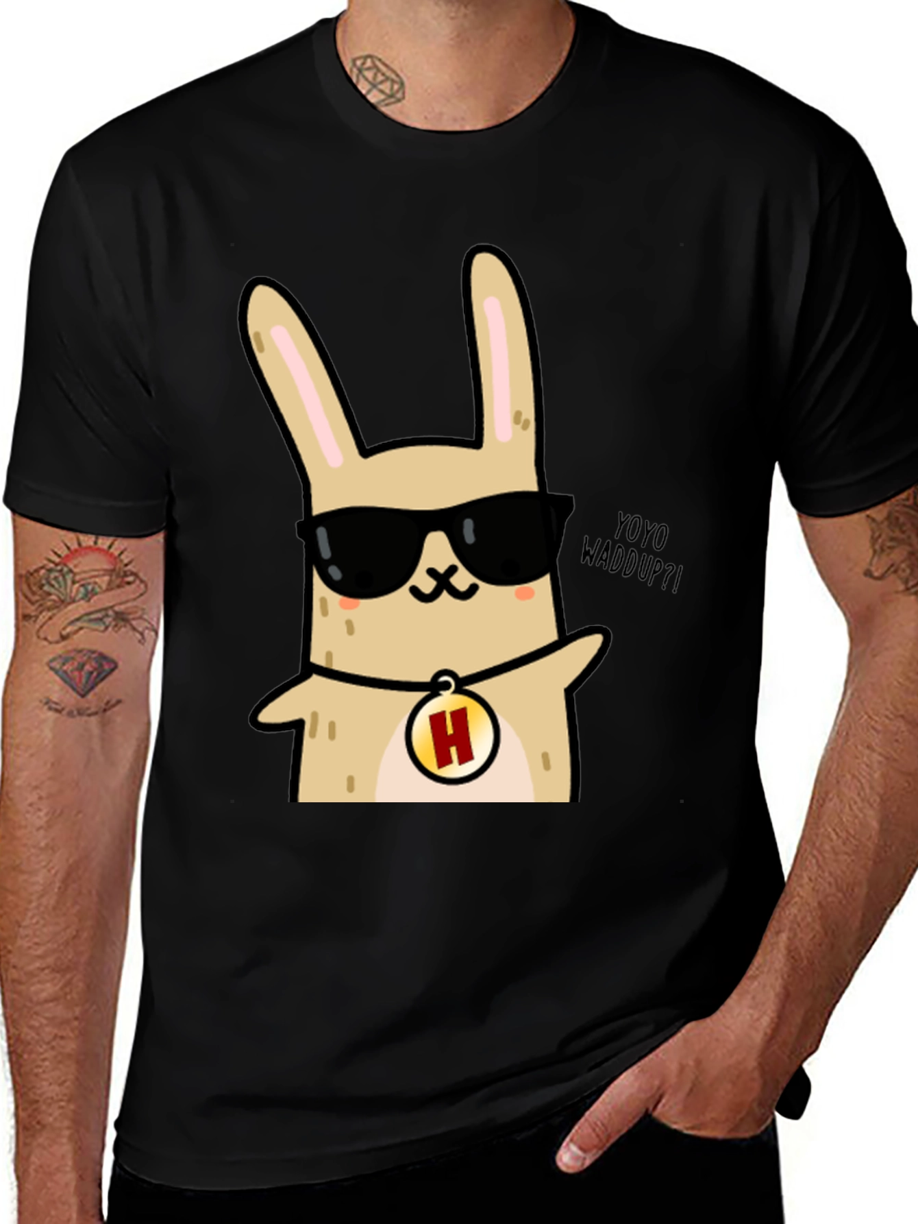 Variant 8 of Cool Rabbit T-Shirt with 'H' Pendant